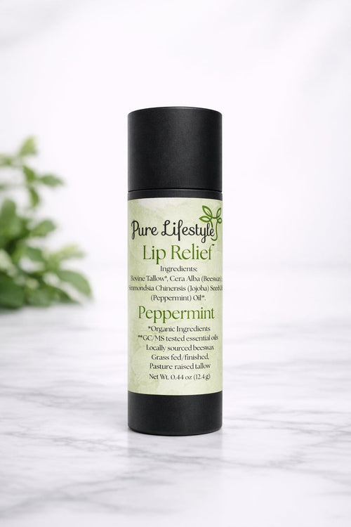 Tube of Peppermint Lip Relief balm by Pure Lifestyle