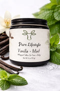 Jar of Vanilla Mint Whipped Tallow, a grass-fed tallow cream by Pure Lifestyle