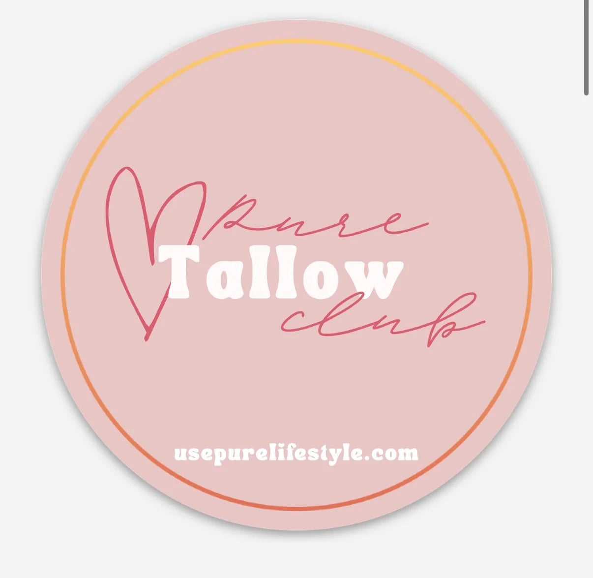 Pure Tallow Club pink sticker from Pure Lifestyle